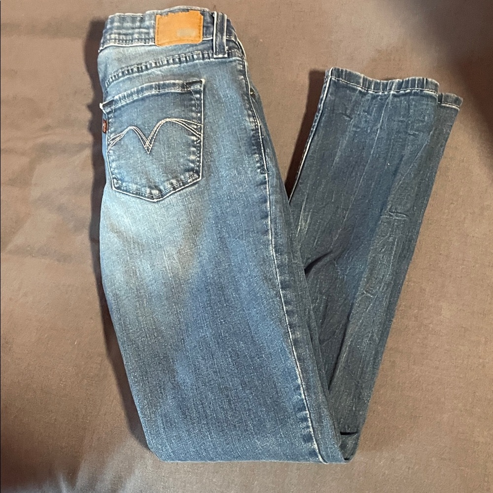 Levi's Light Blue 100% Cotton Low Rise Demi Curve Skinny Jeans